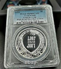 2021 COOK ISLANDS LOOP The LOOP High Relief 1oz SILVER PROOF COIN PCGS PR70 FDI