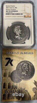 2021 Cook Is. 1 oz Silver Marcus Aurelius Roman Empire Series NGC MS70