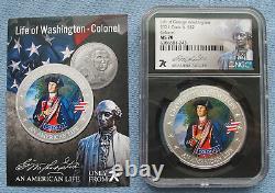 2021 Cook Is $2 Life of George Washington Colonel NGC MS 70 1/2 oz Silver 7K