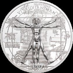 2021 Cook Island $5, VITRUVIAN MAN X-RAY, 1oz 999 Silver Coin, 1st in Series