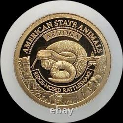 2021 Cook Island Gold Arizona Ridge-nosed Rattlesnake PF70 ULTRA CAMEO