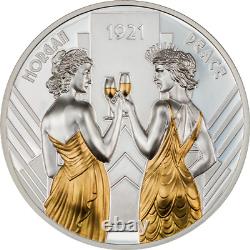 2021 Cook Islands 1$ Morgan and Peace The Toast 1 oz Silver Coin (D)