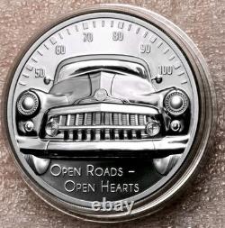 2021 Cook Islands $10 2-oz Silver Classic Car Ultra High Relief Black Proof