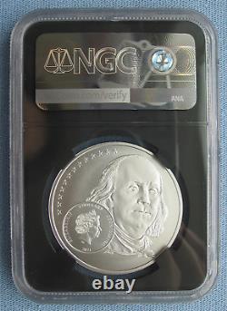 2021 Cook Islands $2 Benjamin Franklin Diplomat NGC MS 70 1/2 oz Silver 7K