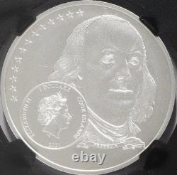 2021 Cook Islands $2 Life of Franklin Founder Coin NGC MS-70