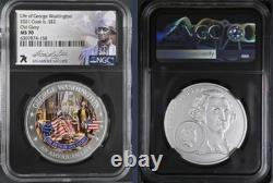 2021 Cook Islands $2 OLD GLORY Life of George Washington 1/2 Oz NGC MS70