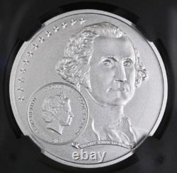 2021 Cook Islands $2 OLD GLORY Life of George Washington 1/2 Oz NGC MS70