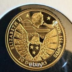 2021 Cook Islands $20 Coin 1/10 Oz. 999 Fine Gold Legacy Eagle Bullion