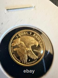 2021 Cook Islands $20 Coin 1/10 Oz. 999 Fine Gold Legacy Eagle Bullion
