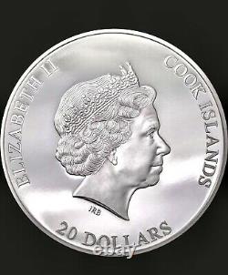 2021 Cook Islands $20 Silver Burst 3oz Silver Proof Coin