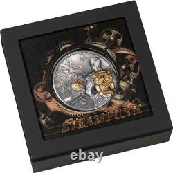2021 Cook Islands $20 Steampunk Jet Pack 3oz Silver. 999 Antique High Relief