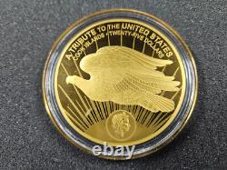 2021 Cook Islands $25 Dollars Liberty St. Gaudens US 1.2 g grams. 9999 Gold