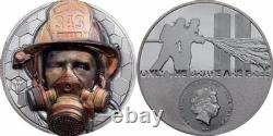 2021 Cook Islands 3 oz Silver Real Heroes Firefighter