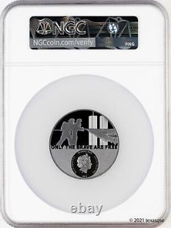 2021 Cook Islands 3oz Black Proof Silver Real Heroes Firefighter FR NGC PF70