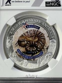 2021 Cook Islands $5 Arizona Rattlesnake Silver Coin Graded MS 70 by NGC