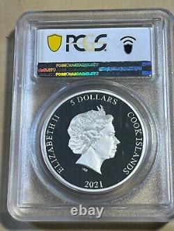 2021 Cook Islands $5 Colorized Fighting Fish Silver Proof PR70DCAM by PCGS