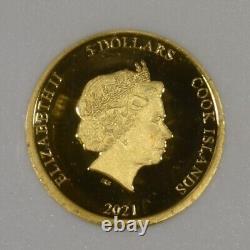 2021 Cook Islands $5 Gold Coin? Ngc -70? New York Beaver Proof 038? Trusted