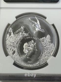 2021 Cook Islands $5 Michigan Brook Trout Silver Coin Graded MS 70 by NGC