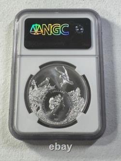 2021 Cook Islands $5 Michigan Brook Trout Silver Coin Graded MS 70 by NGC