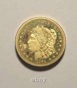 2021 Cook Islands $5 Morgan Dollar 1/10 Oz 24% Gold- Not 24k Agw. O24 Oz Toned