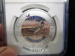 2021 Cook Islands $5 Silver Troy Ounce New Mexico Greater Roadrunner NGC MS70