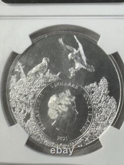 2021 Cook Islands $5 Utah Rocky Mountain Elk Silver Coin Graded MS 70 by NGC