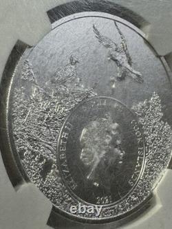 2021 Cook Islands $5 Utah Rocky Mountain Elk Silver Coin Graded MS 70 by NGC