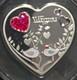 2021 Cook Islands $5 Valentine Heart 20g. 999 Silver Proof Swarovski