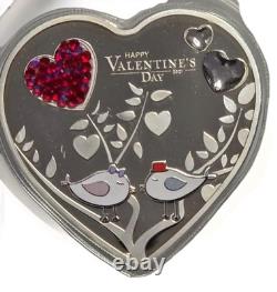 2021 Cook Islands $5 Valentine Heart 20g. 999 Silver Proof Swarovski