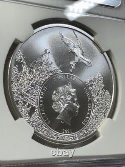 2021 Cook Islands $5 Washington Orca Silver Coin Graded MS 70 by NGC