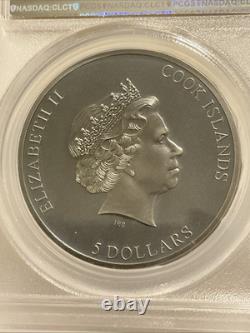 2021 Cook Islands 5 dollars Trap Attack PCGS MS70 Antique High Relief FDOI CIT