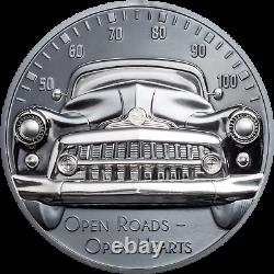2021 Cook Islands Classic Car Ultra High Relief 2 oz Silver Black Proof Coin CIT