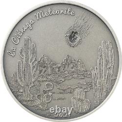 2021 Cook Islands La Cienega Meteorite $5 1oz. 999 Silver Coin with Inlay