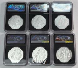 2021 Cook Islands Life of Franklin $2 1/2 oz Silver Coins NGC MS70 Six Coins