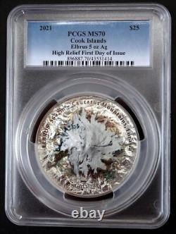 2021 Cook Islands MT. ELBRUS-SEVEN SUMMIT SERIES PCGS MS70 5 oz. Silver, RARE