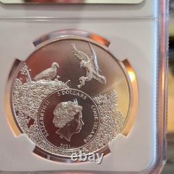 2021 Cook Islands Maine Moose State Animal Silver Colorized NGC MS70