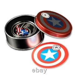 2021 Cook Islands Marvel Comics Captain America 80th 1 oz. 999 Silver Coin (A)