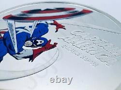 2021 Cook Islands Marvel Comics Captain America 80th 1 oz. 999 Silver Proof Coin