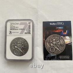 2021 Cook Islands NEZHA Mythology Weapons High Relief. 999 2 oz Silver Coin