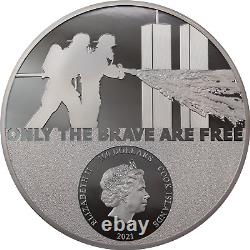 2021 Cook Islands Real Heroes Firefighter 1 Kilo Black Proof Silver Coin