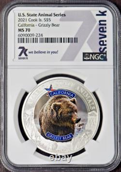 2021 Cook Islands Silver $5 California Grizzly Bear 7K NGC MS70? COINGIANTS