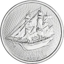 2021 Cook Islands Silver Bounty Sailing Ship 1/10 oz 10C BU 20 Coin Mint Tube