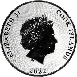 2021 Cook Islands Silver Bounty Sailing Ship 1 oz $1 BU 20 Coin Mint Tube