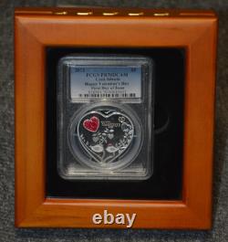 2021 Cook Islands Silver Heart Happy Valentines Day Coin PCGS PF-70 In Display