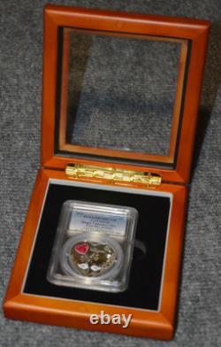 2021 Cook Islands Silver Heart Happy Valentines Day Coin PCGS PF-70 In Display