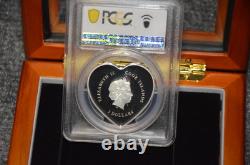 2021 Cook Islands Silver Heart Happy Valentines Day Coin PCGS PF-70 In Display