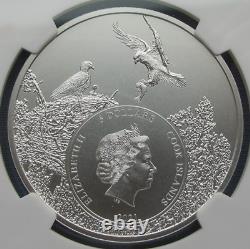 2021 Cook Islands State Animals Nevada Mountain Bluebird NGC MS 70 1oz Silver 7K