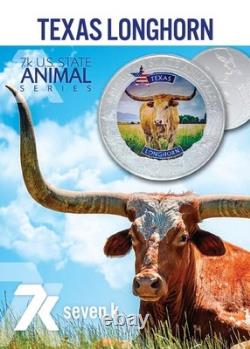 2021 Cook Islands Texas Longhorn Fao Cattle Ngc Ms70 U. S. State Animal 7k Metals