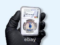 2021 Cook Islands US State Animal Nevada Mountain Bluebird MS70 1 Oz Silver Coin