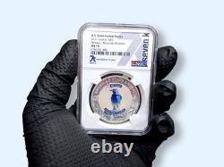 2021 Cook Islands US State Animal Nevada Mountain Bluebird MS70 1 Oz Silver Coin